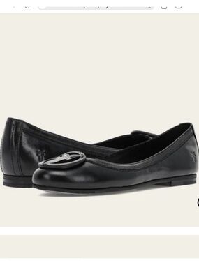 FRYE WOMEN CARSON LOGO BALLET, Black, Size 7.5,  NWOT